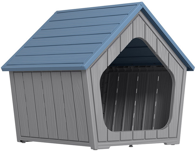 지오리빙 강아지집 고양이집 개집 소형견 중형견 대형견 초대형견 야외 마당 견사 애완견 하우스 사계절 숨숨집 화장실, 1개, CH117A/그레이+블루