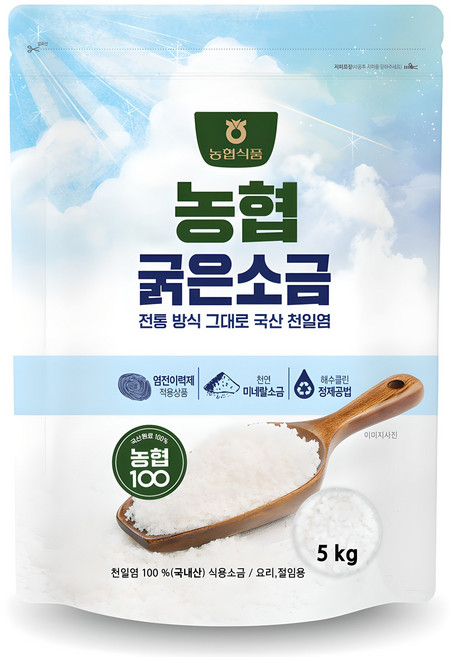 농협식품 천일염 굵은소금, 5kg, 1개