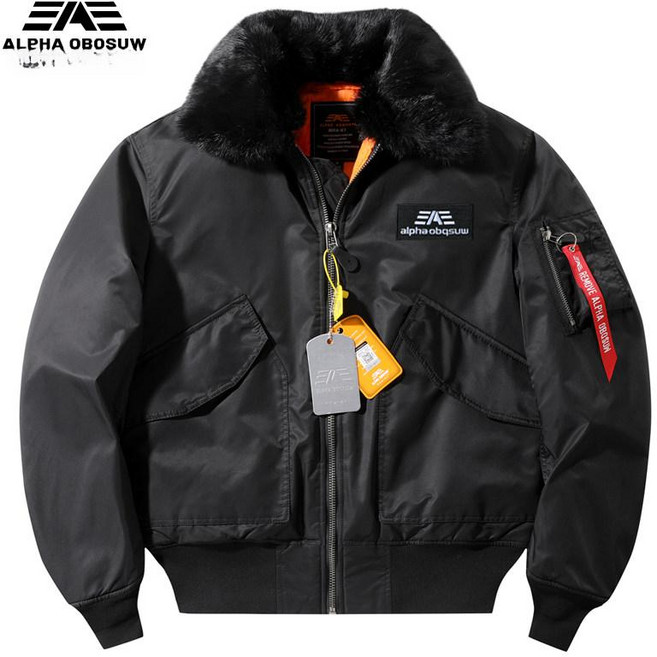 남성 겨울 항공 점퍼 알파 스타일 퍼칼라 밀리터리 감성