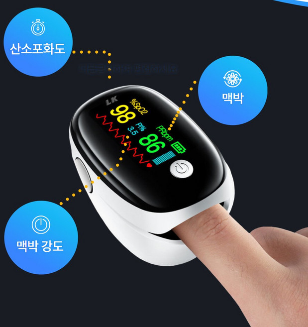 릴레타 스마트바디체커 산소포화도 산소농도 맥박 컨디션 측정기, 1개, 화이트