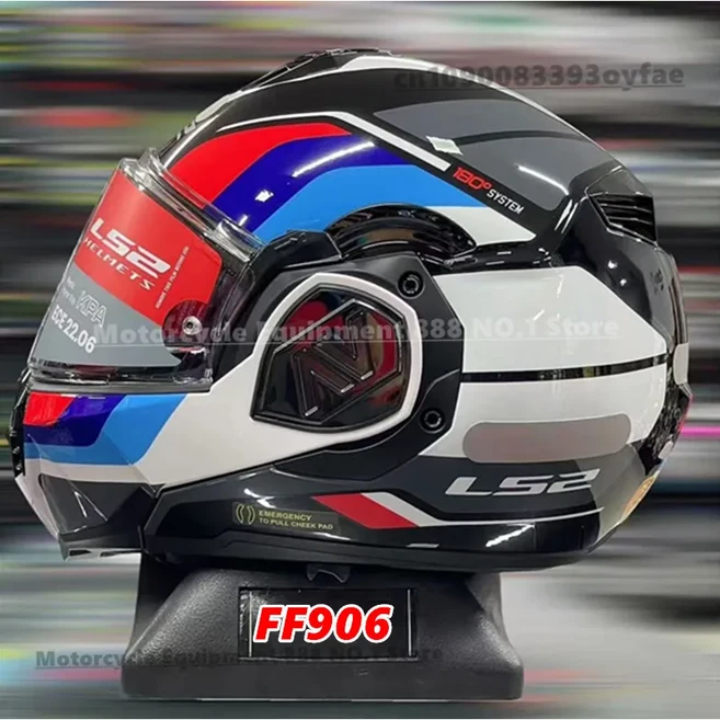 LS2 FF906 Advant Flip Up 풀 페이스 헬멧 오토바이 모듈러 더블 바이저 헬멧 내장 렌즈 ECE Capacete Moto, 05 M, 04 black red blue