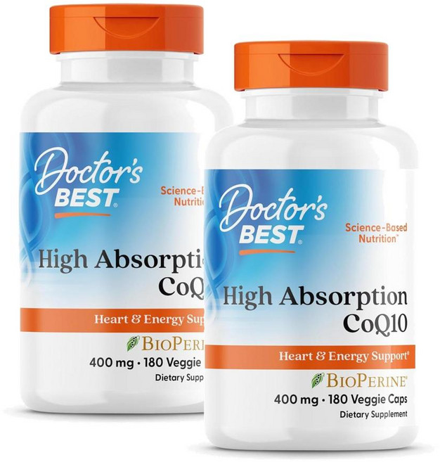 닥터스베스트 코큐텐 400mg 바이오페린 캡슐 Doctor's Best CoQ10 BioPerine, 180정, 2개