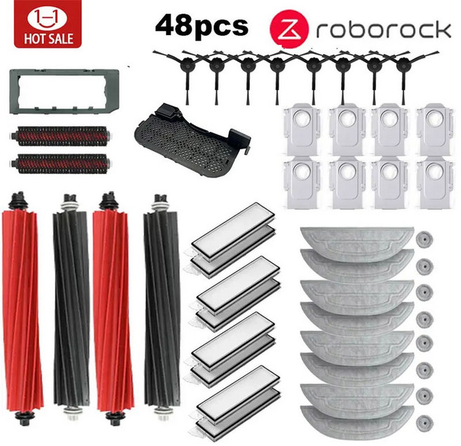 Roboro S8 MaxV 울트라 로봇 진공 청소기 액세서리 걸레 Choth 진공 가방 사이드 브러시 필터 교체 가능한 예비 부품, G y