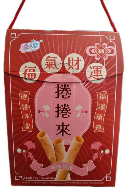 雪之戀 福氣財運 捲捲來 蛋捲禮盒144G, 1個