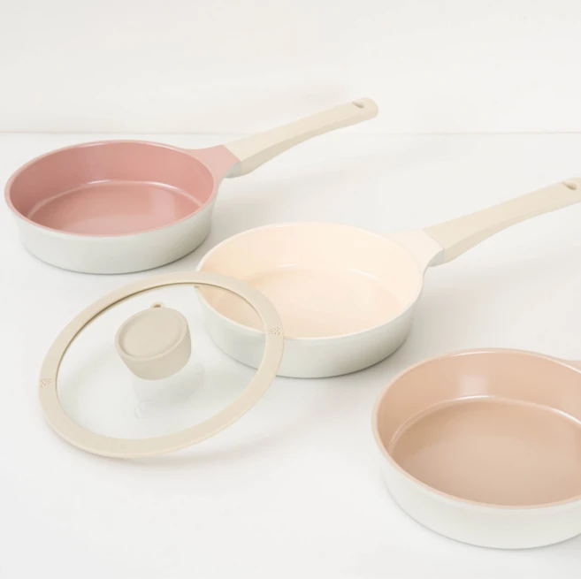 더블유키친 모닝팬 IH 미니프라이팬 에그팬 이유식팬, 1개, 16cm, 인디고핑크(뚜껑미포함) - 쿠팡