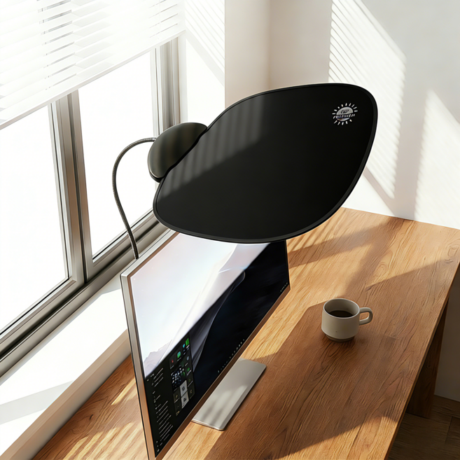 마켓플랜 나뭇잎 캐노피 형광등 반사 가리개, 1개, 블랙