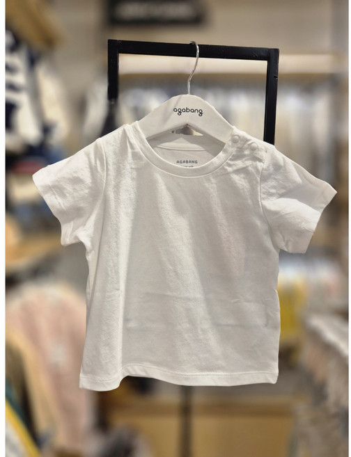 아가방[동아쇼핑점] 유아사계절 면 반팔티셔츠 @ 얇고 부드러운 터치감 @ 어린이집 등원룩/ 여아 남아 일상복 외출복속 기본이너용 무지티셔츠 런닝대용 /지누티셔츠