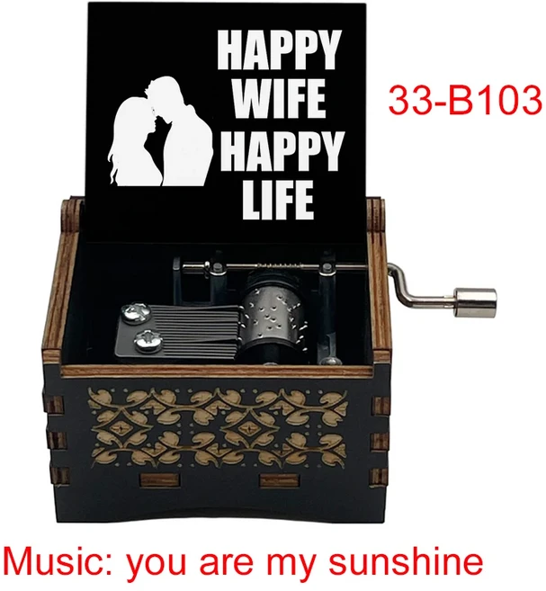 당신은 내 햇빛 뮤직 박스 검은 나무 새로운 디자인 친구 남편 아내 여자 친구 딸 생일 크리스마스 귀여운, 19 plum