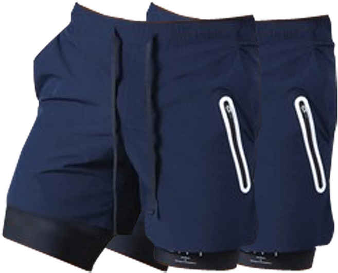 밀리어스 남자 러닝 2IN1 쇼츠 5부 반바지 레깅스 1+1