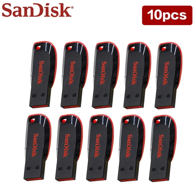 샌디스크 USB 플래시 드라이브 도매 10개 5개 16GB 2.0 메모리 스틱 펜 컴퓨터용, 04 16GB, 01 10PCS