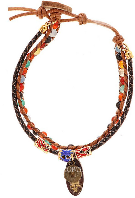 불교 종교 돈붙는 원석 가죽 팔찌 (택1) 십이간지 띠별, 소띠