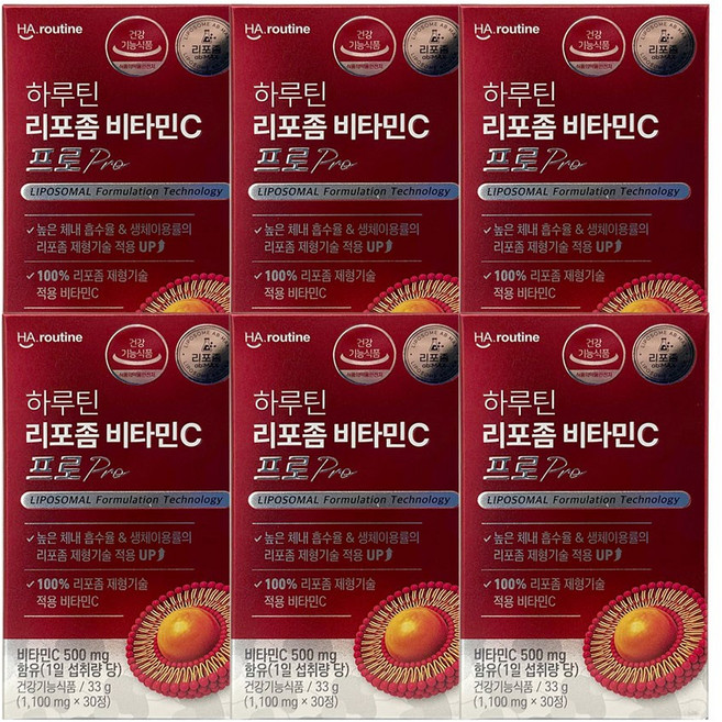 하루틴 리포좀비타민C 프로, 6개, 30정