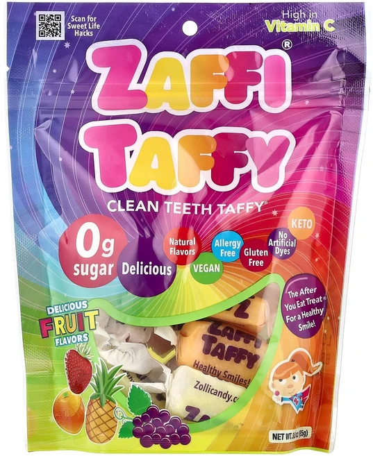 Zollipops Zaffi® 태피 맛있는 과일 85g(3온스), 85g - 쿠팡
