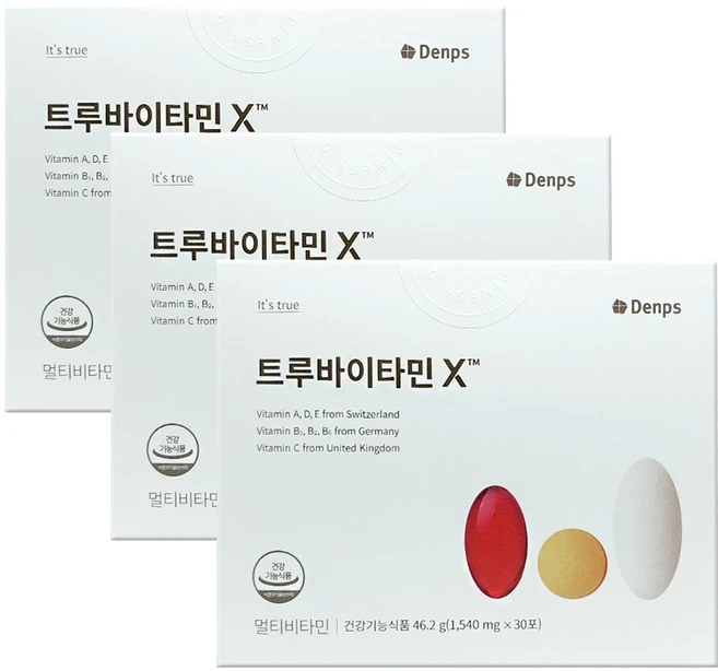 덴프스 트루바이타민X 1540mgX30포 종합비타민, 30회분, 46.2g, 3개 - 쿠팡