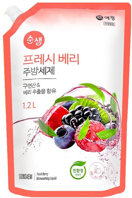 순샘 베리 주방세제 리필 1.2L, 1개