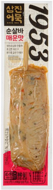 삼진어묵 순살바 매운맛, 8개, 80g