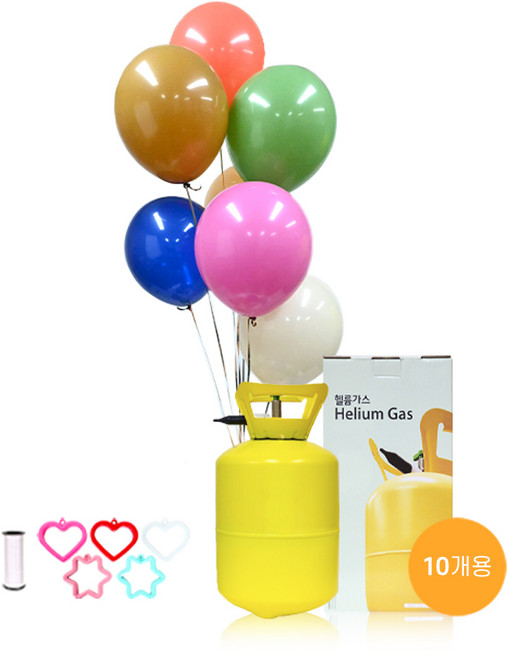 별이네파티 헬륨가스 10개용+25cm레트로랜덤혼합풍선(30입)+컬링리본(1개)+무게추(1개) 세트, 1개