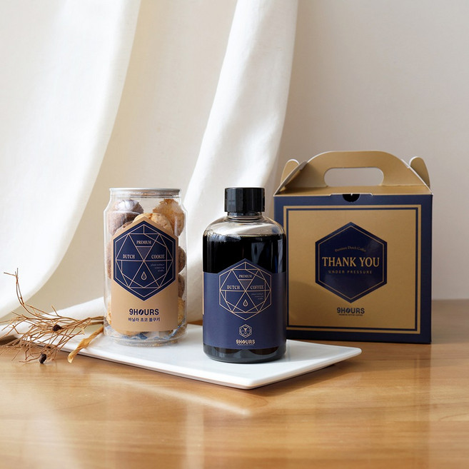 나인아워즈 답례품 선물용 스페셜티 콜드브루, 더치커피200ml & 수제쿠키, 1개, 커피쿠키세트