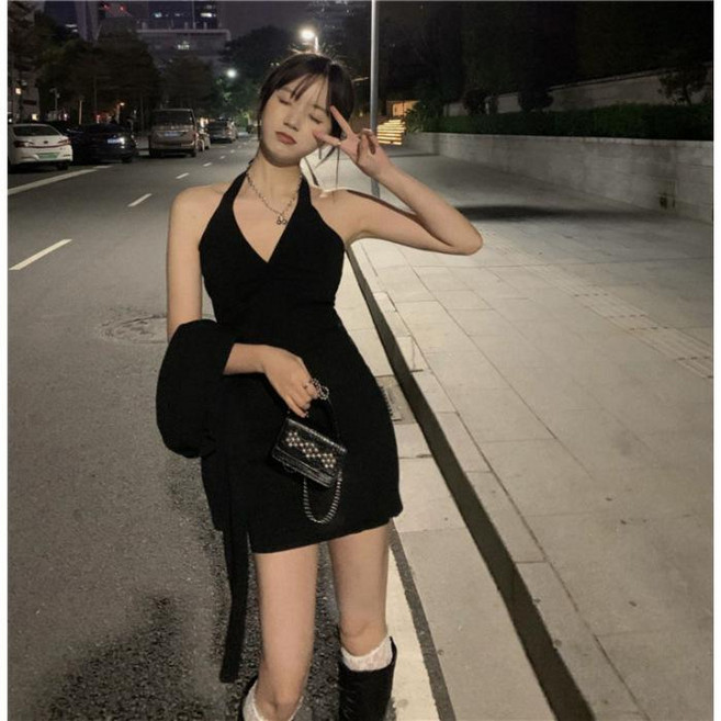 dala 掛脖吊帶連衣裙