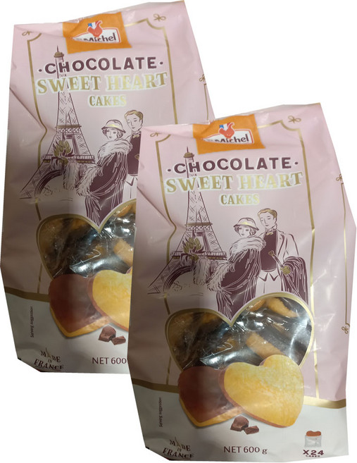 코스트코 생미쉘 초코하트케익, 2개, 600g