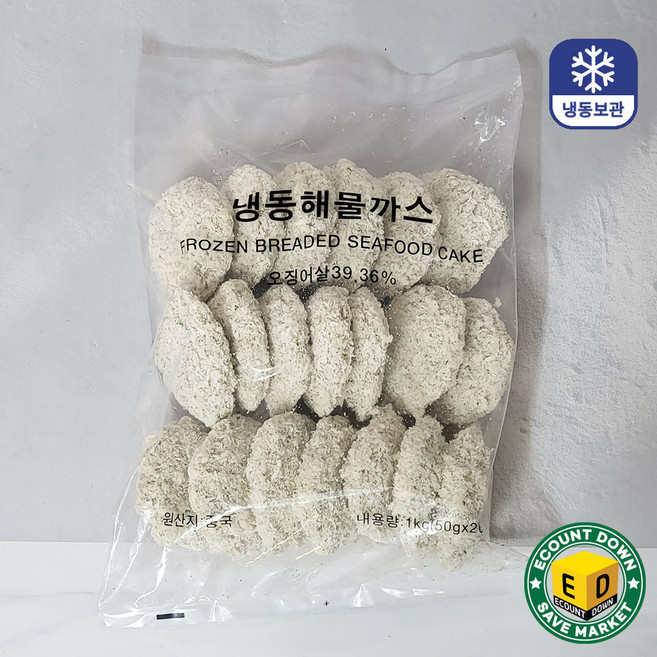 냉동 해물까스 오징어까스 (50g*20ea), 1개, 1kg