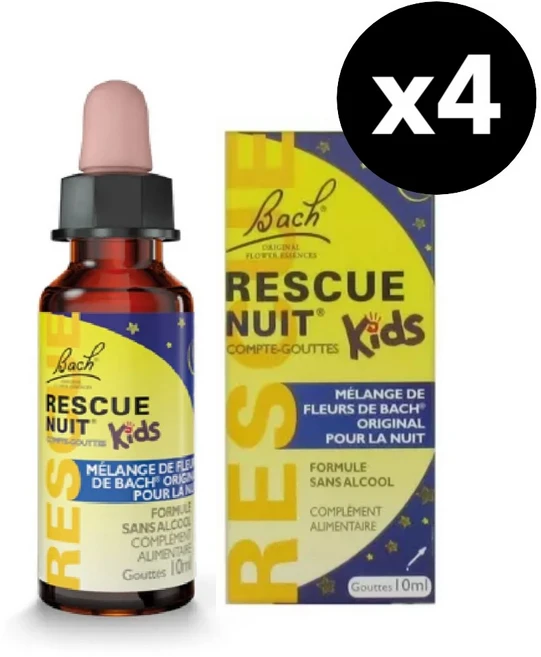 RESCUE Bach 나이트 드로퍼 키즈용 10ml x4개 경구용 건강식품 어린이 주니어용 바흐 레스큐 - 쿠팡