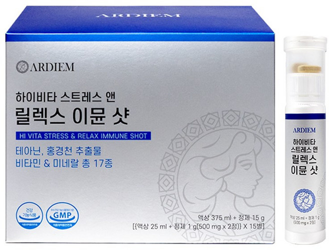 아르디엠 하이비타 스트레스 앤 릴렉스 올인원 이뮨 샷 25ml x 15병, 1개, 15회분
