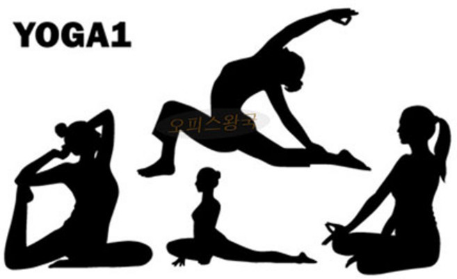 오피스왕국 요가 YOGA 그래픽 스티커, 요가(YOGA1) 블랙