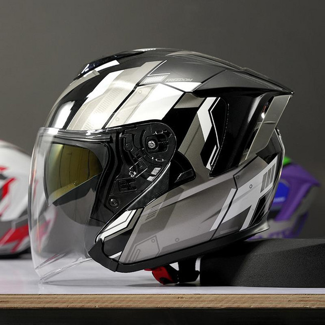 RSV 3/4 安全頭盔 摩托車騎士用, R05 - 不屈自由 - 銀灰