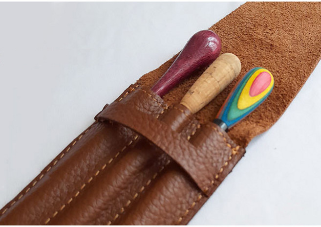 TAKT 탁트 Maestro 트리플 가죽 케이스 (3개 수납) 브라운 TTB, 1개