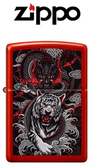 지포 ZIPPO 48933 DRAGON TIGER / 메탈릭 레드 바디