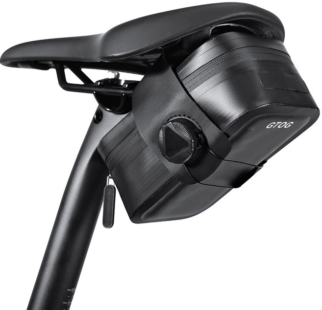 GTOG 노브 잠금 방수 자전거 안장가방 경 자전거 가방, 검정