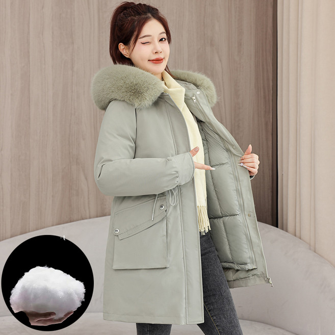 스타일닥터 겨울 빅 퍼 칼라 하프 기장 도톰 봄 가을 겨울 내피 탈부착 패딩