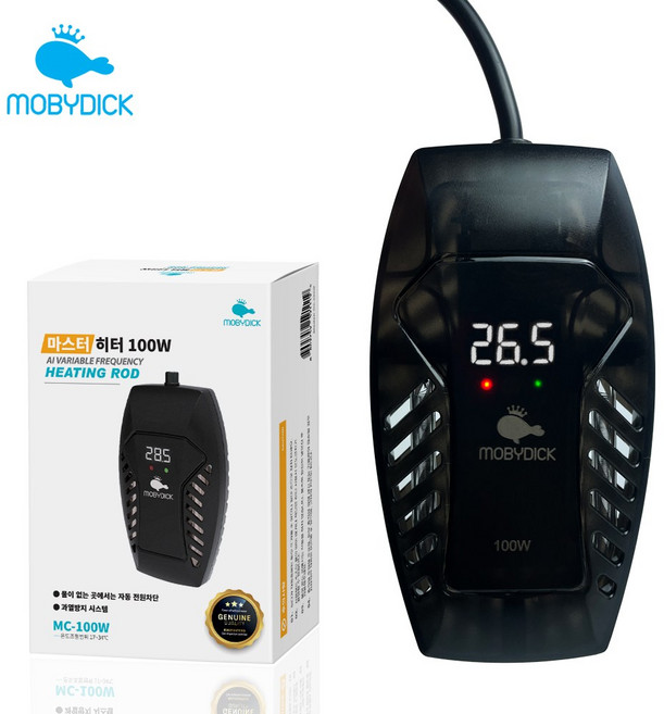 모비딕 어항 마스터 미니 수중히터 MC-100W 디지털온도표시 리코콘조절기, 1개