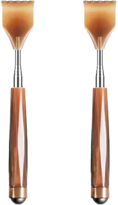 위드마스터 [1+1] 긁어드림 길이 조절 지압 효자손, 2개, 브라운