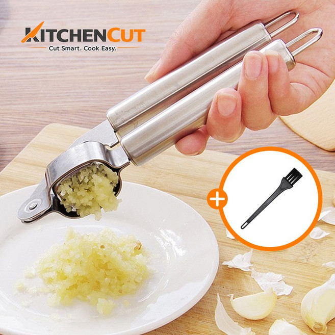 키친컷 강력 으깨기 스테인리스 마늘프레스, 1개, 실버