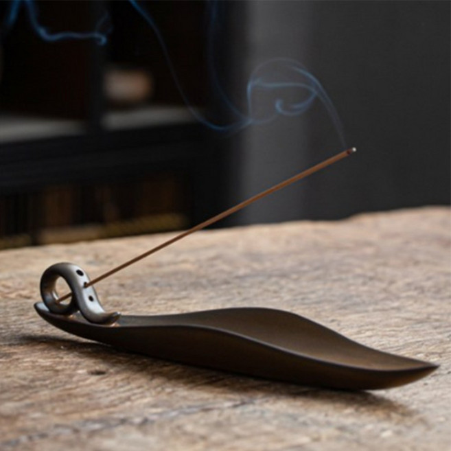 제노윈 도자기 빈티지 디자인 인센스홀더, 빈티지 브라운