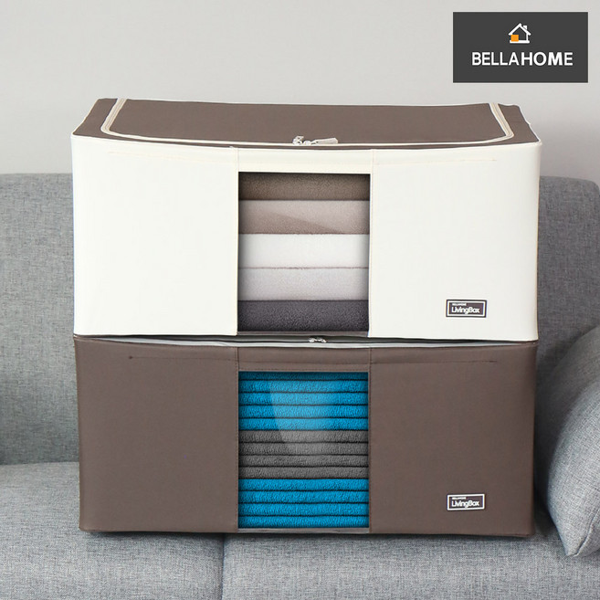[벨라홈] 대용량 와이어 이불정리함105L 1P, 브라운, 1개