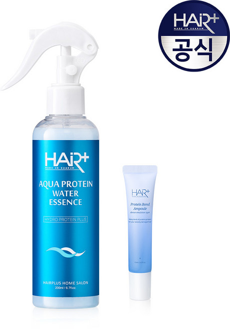 헤어플러스 아쿠아 단백질 본드 워터 에센스 노워시트리트먼트 200ml+단백질 앰플 에센스 15ml 증정, 2개, 200ml
