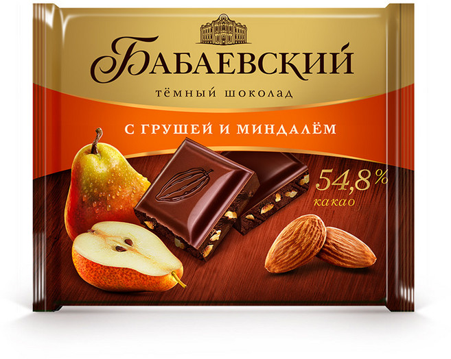 바바예브스키 다크 위드 서양배&아몬드 초콜릿 (유통기한 임박 26.05.24 ~ 26.05.26), 1개, 70g
