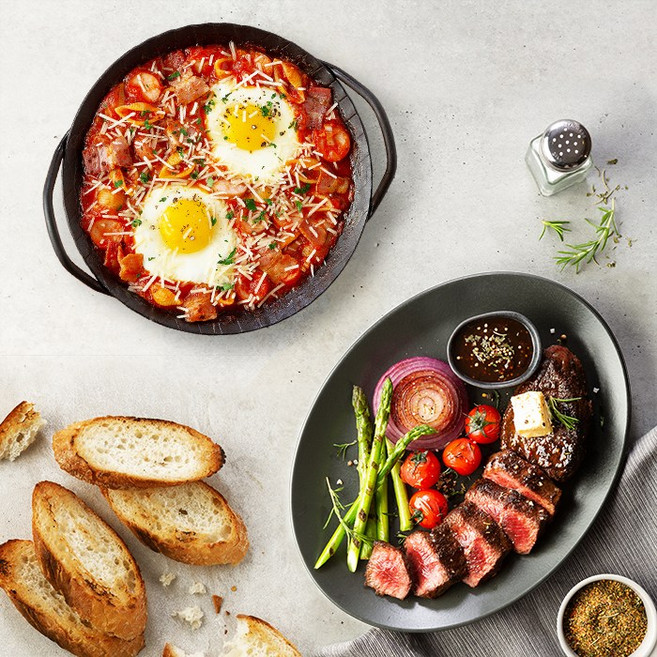 애슐리 블랙킹 스테이크+에그인헬 (총 4인분) 크리스마스 홈파티 밀키트, 1개