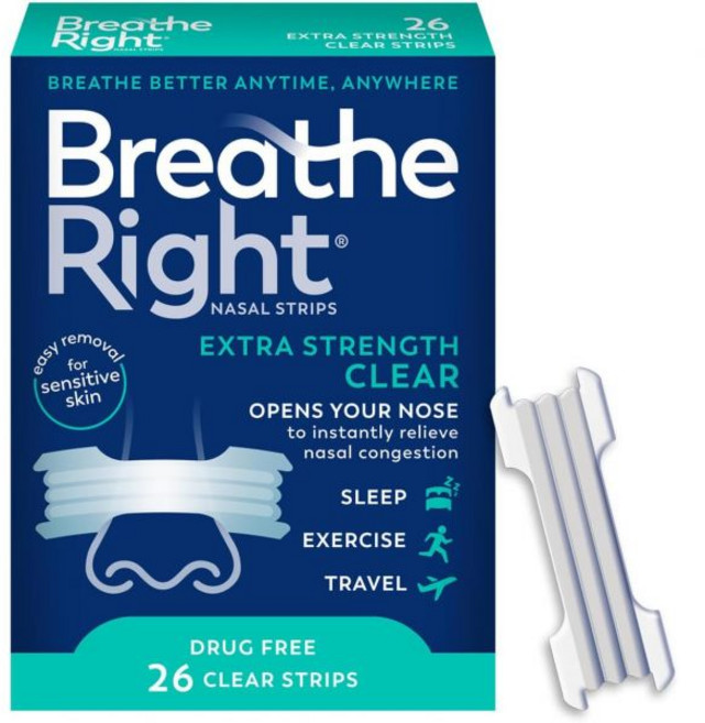 브리드 라이트 비강 스트립 | 엑스트라 스트렝스 클리어 26개입, 브리드 라이트 비강 스트립 코골이 방지 초투명 26개입, 1개