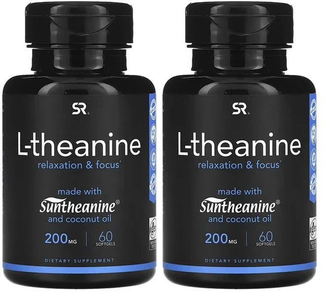 스포츠리서치 L-테아닌 200mg 소프트젤 60정, 2팩 - 쿠팡
