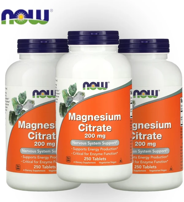 나우푸드 마그네슘 시트레이트 구연산 200mg 250정 유기산 3개 - 쿠팡