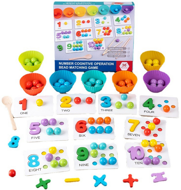 [키움하우스] 컬러팝수세기 셈놀이 숫자놀이 학습 감각발달 젓가락 연습, 1개