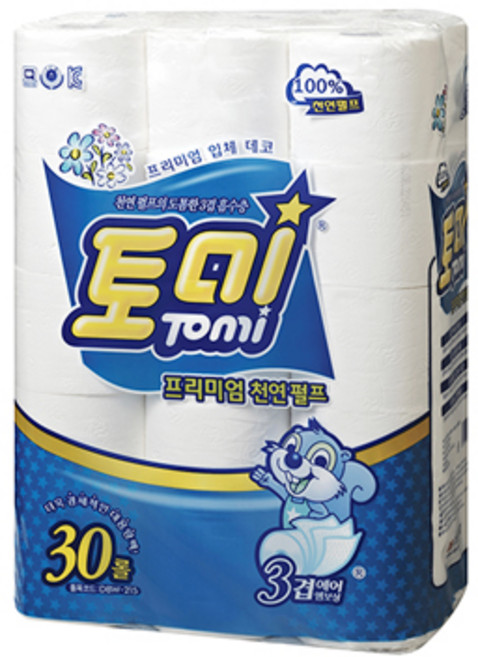 동방제지 토미 3겹데코 롤화장지 30m, 30롤, 1개