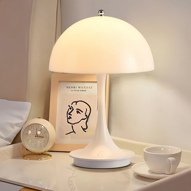 PYHO 무드등 스탠드 조명등 취침등 수면등 인테리어조명 무선 충전식 3단조광, 화이트