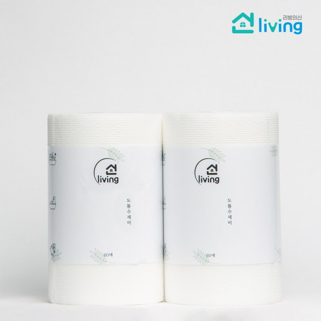 리빙의신 국내생산 도톰수세미 일회용수세미 60매 2개