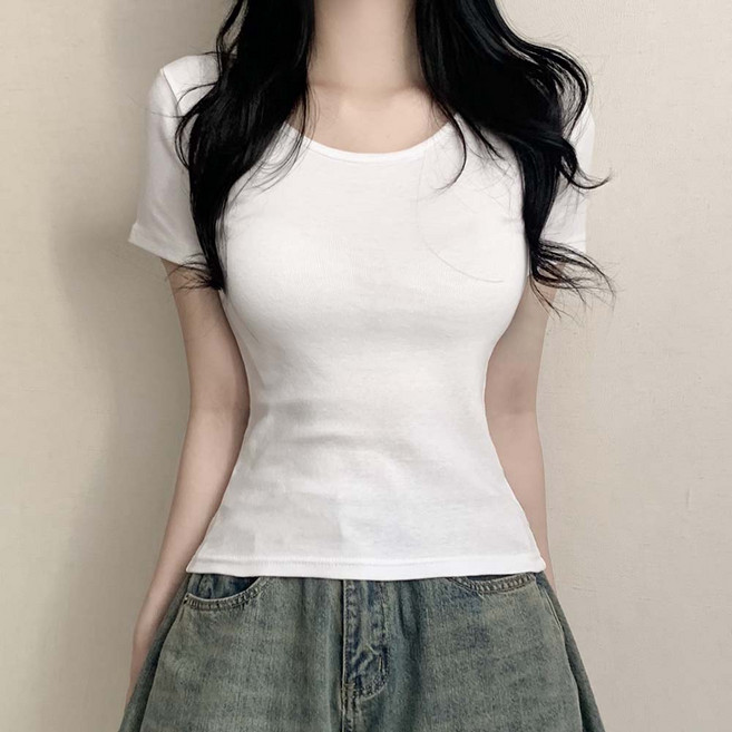 반팔티종결/제작/무려9컬러 슬림 베이직 무지 라운드넥 데일리 쫀쫀핏 코튼 반팔 티셔츠
