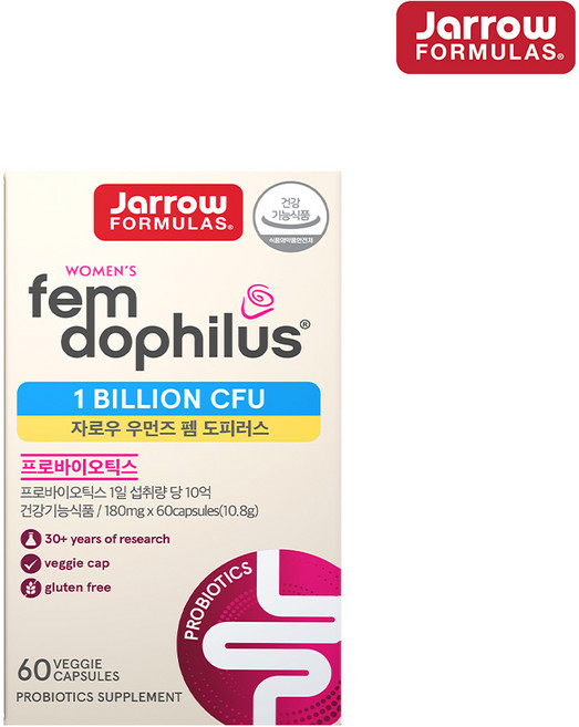 재로우 우먼스 펨 도필러스 프로바이오틱스 유산균, 60정, 1개